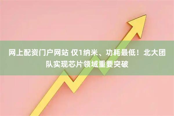 网上配资门户网站 仅1纳米、功耗最低！北大团队实现芯片领域重要突破